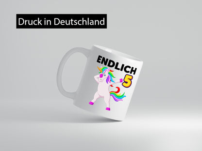 5. Geburtstag | endlich 5 Jahre Einhorn Mädchen lustiger Spruch Geschenk