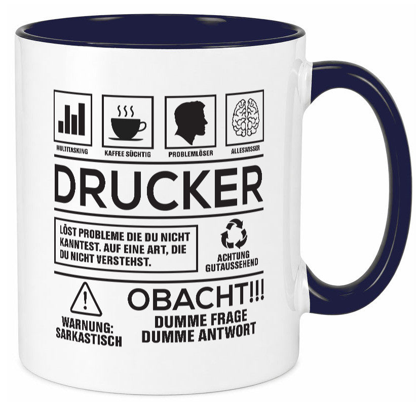 Achtung Probleme Drucker | Druckerei Print Medien Humor Geschenkidee Tasse