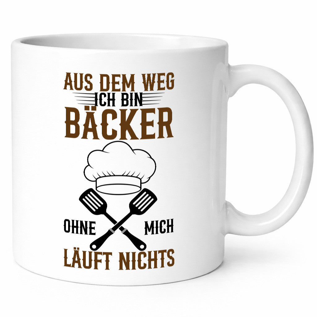 Ich bin Bäcker ohne mich läuft nichts Geschenkidee Humor Tasse