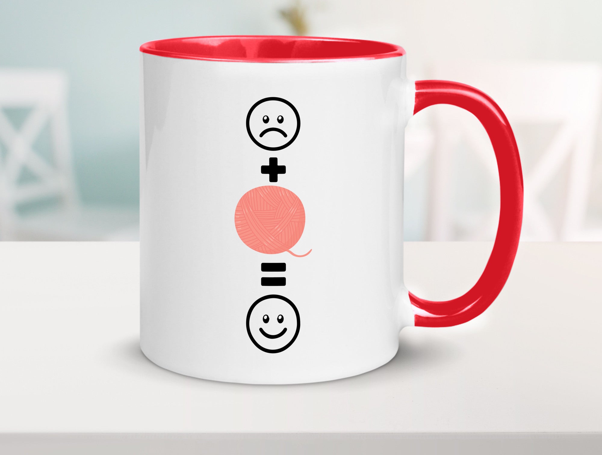 Wolle | Häkeln |Glücklich Geschenk Humor Geschenkidee lustiger Spruch Tasse