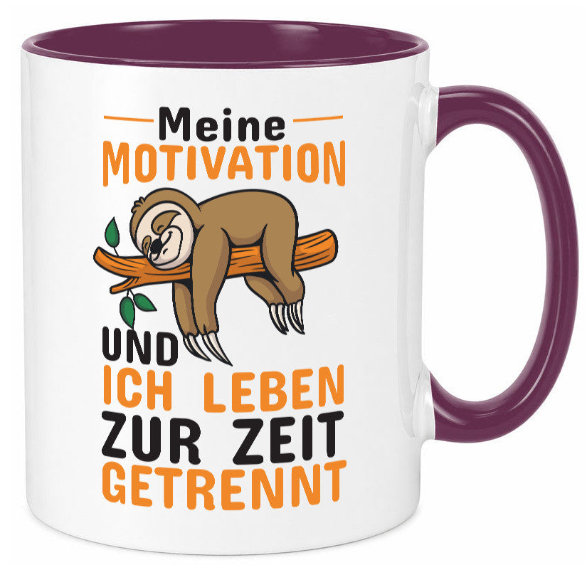 Keine Motivation | Faultier Tasse Büro Humor faul Geschenk Arbeit Kollegen