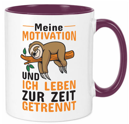 Keine Motivation | Faultier Tasse Büro Humor faul Geschenk Arbeit Kollegen