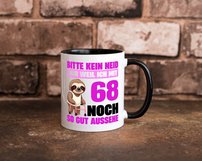68. Geburtstag | Bitte kein neid Faultier 68 Jahre v2 Geschenkidee Humor Tasse