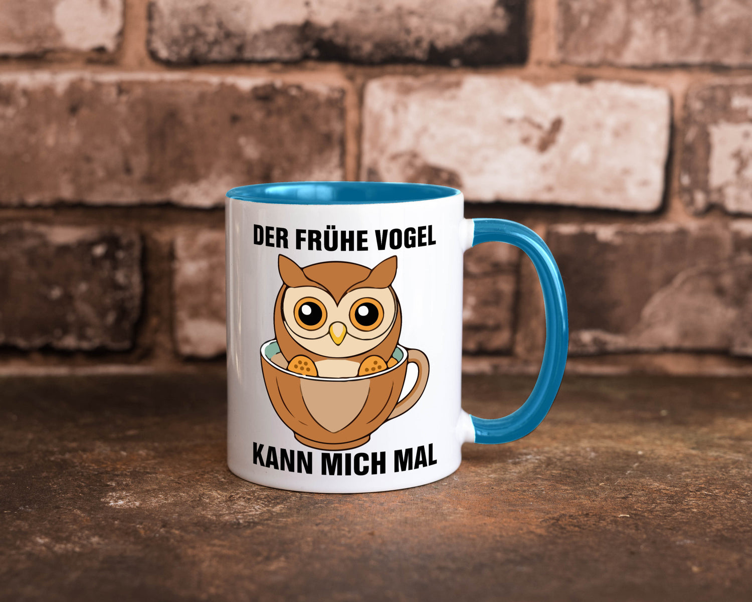 Der frühe Vogel kann mich mal | Eule Morgenmuffel v2 lustiger Spruch Geschenk