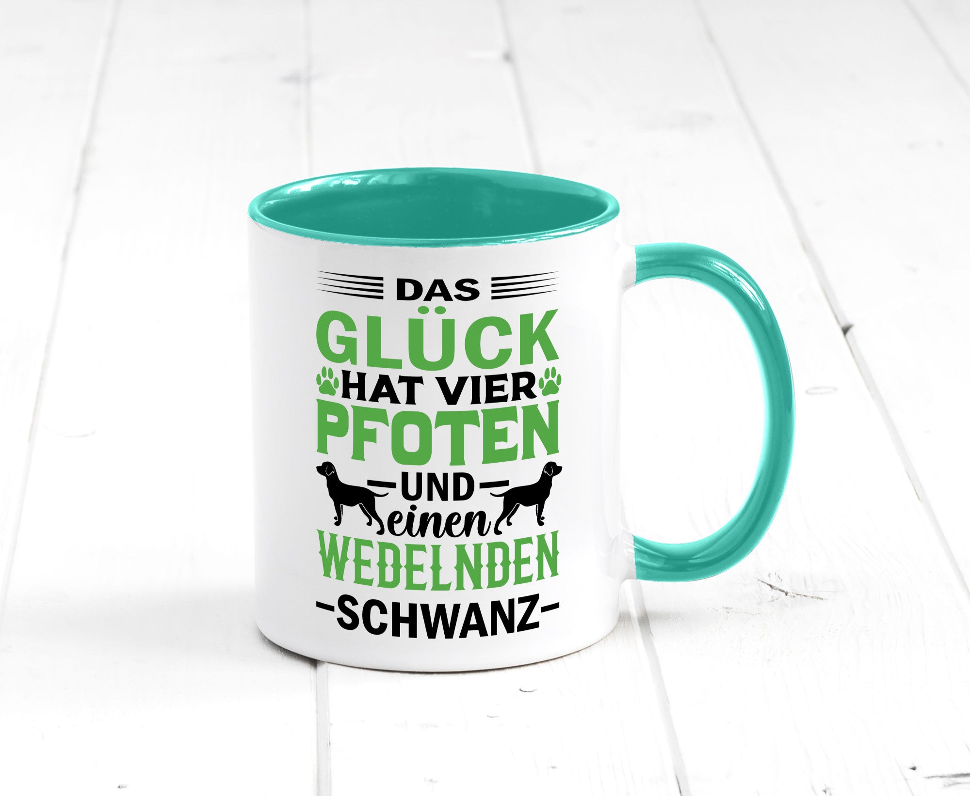 Das Glück hat 4 Pfoten | Hundeliebhaber Ich liebe Hunde Geschenk Tierliebhaber