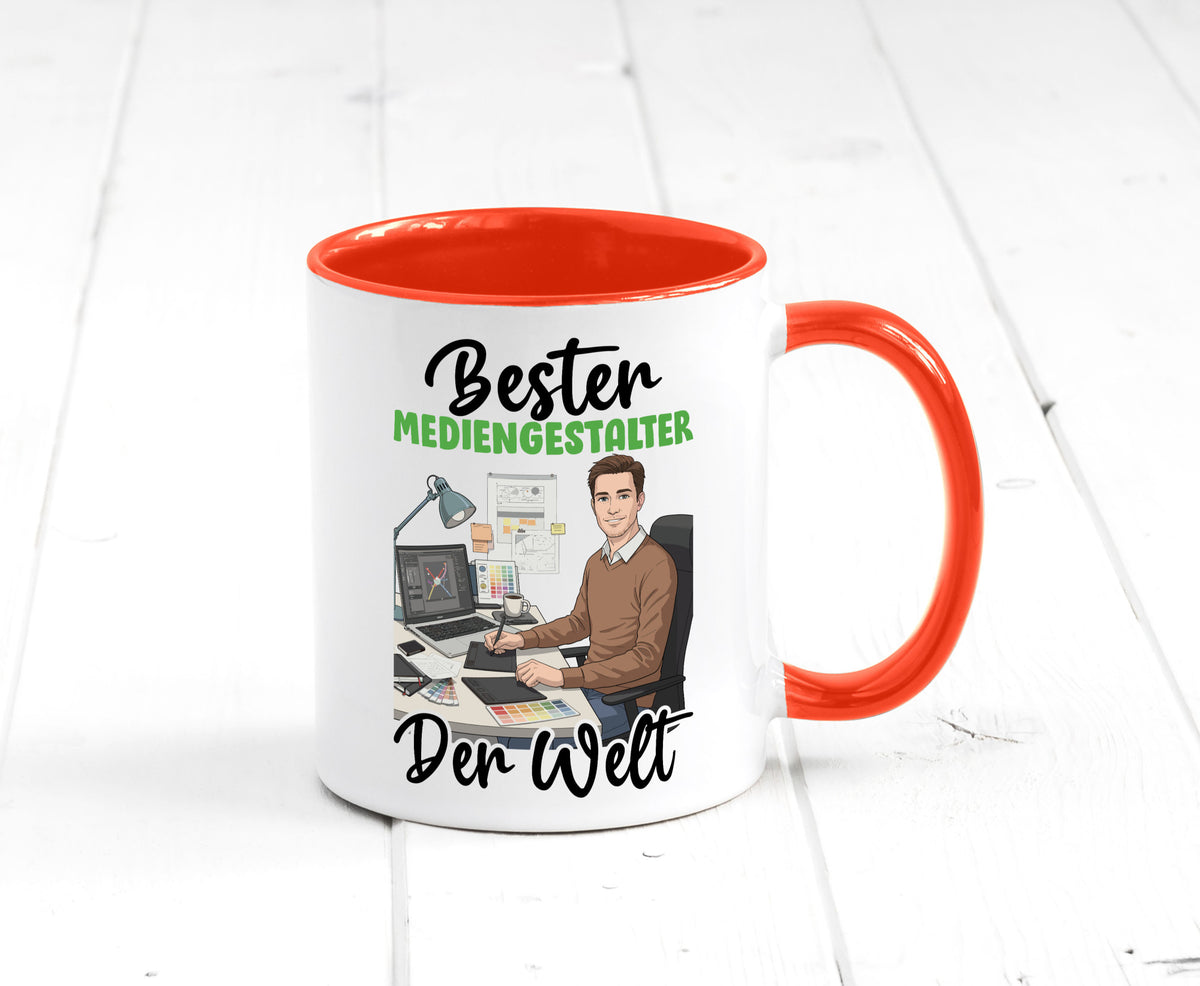 Bester Mediengestalter | Medien v2 Geschenk Humor Geschenkidee lustiger Spruch Tasse