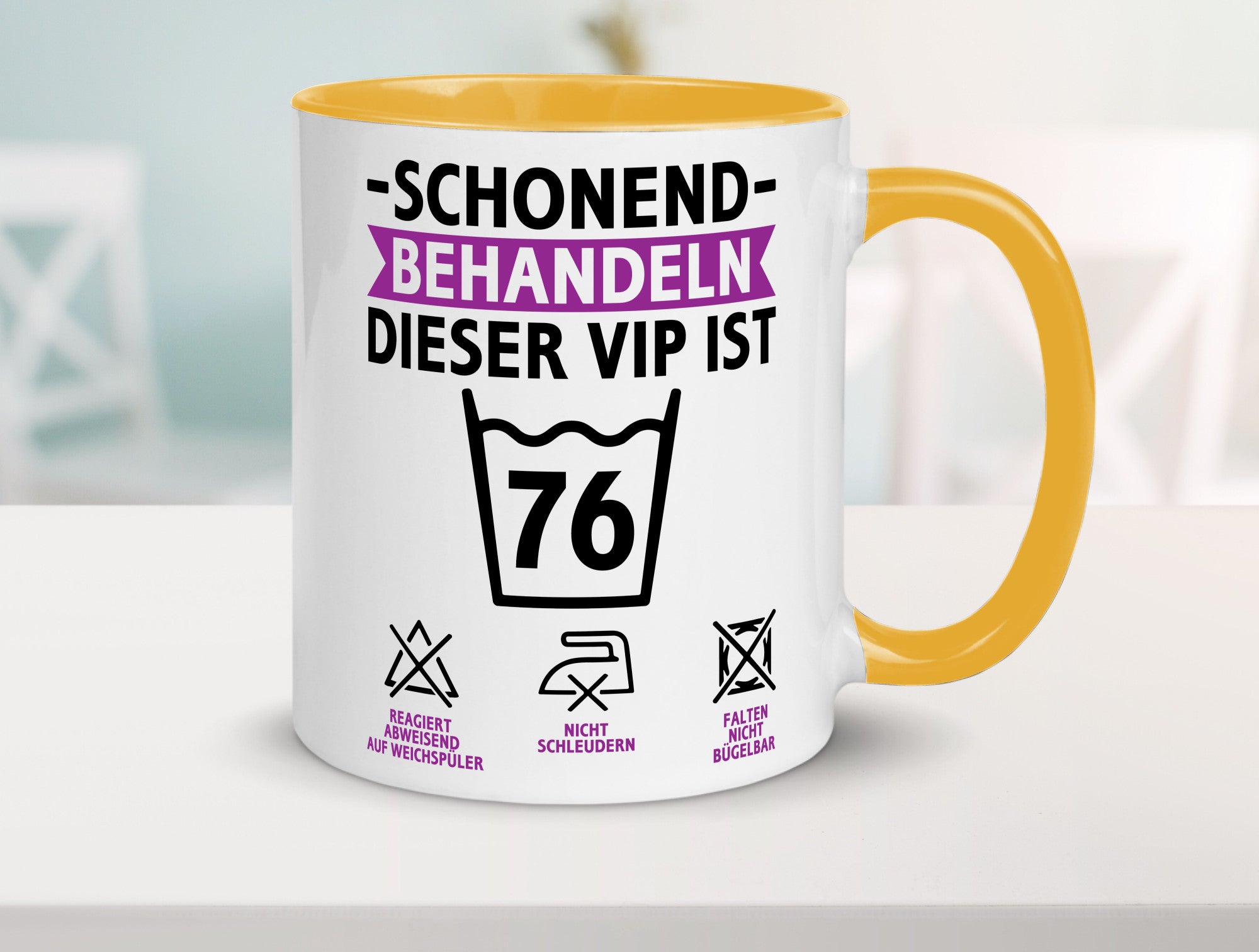 76 Geburtstag | schonend behandeln Jahre v2 Humor Geschenkidee Tasse
