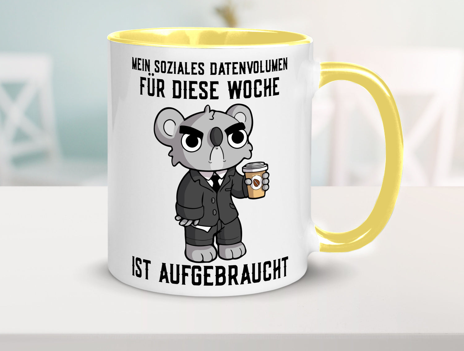 Soziales Datenvolumen | wütender Bär Einzelgänger Nerd Geschenkidee Humor Tasse
