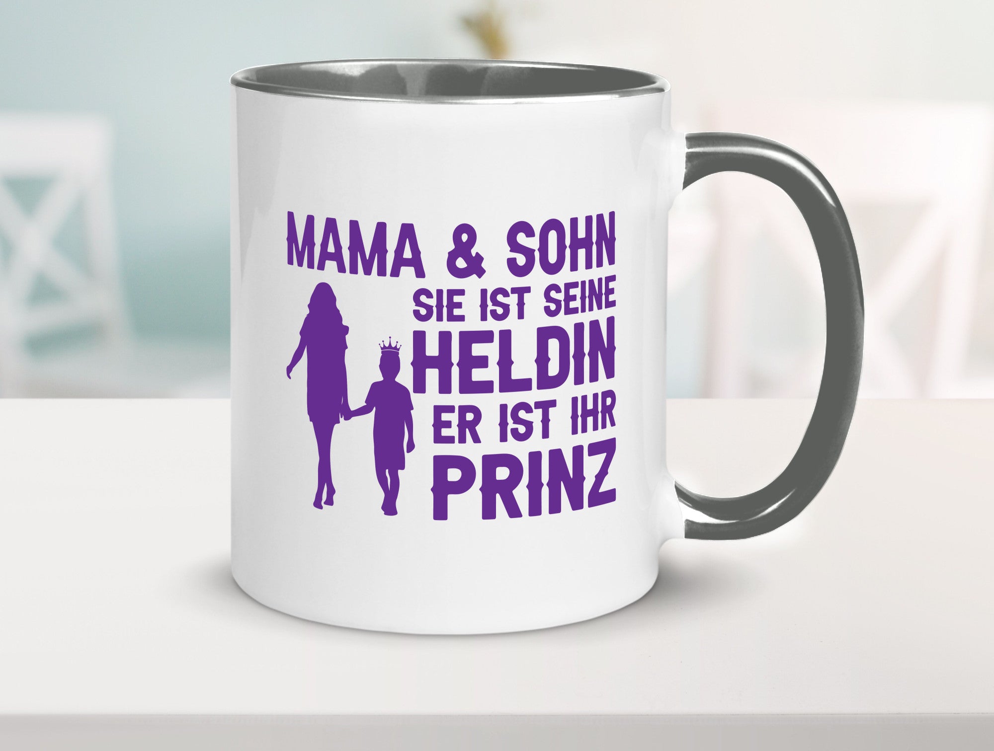 Mama &amp; Sohn | Helding Prinz Mutterliebe Geschenkidee Familie Humor Tasse