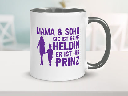 Mama &amp; Sohn | Helding Prinz Mutterliebe Geschenkidee Familie Humor Tasse