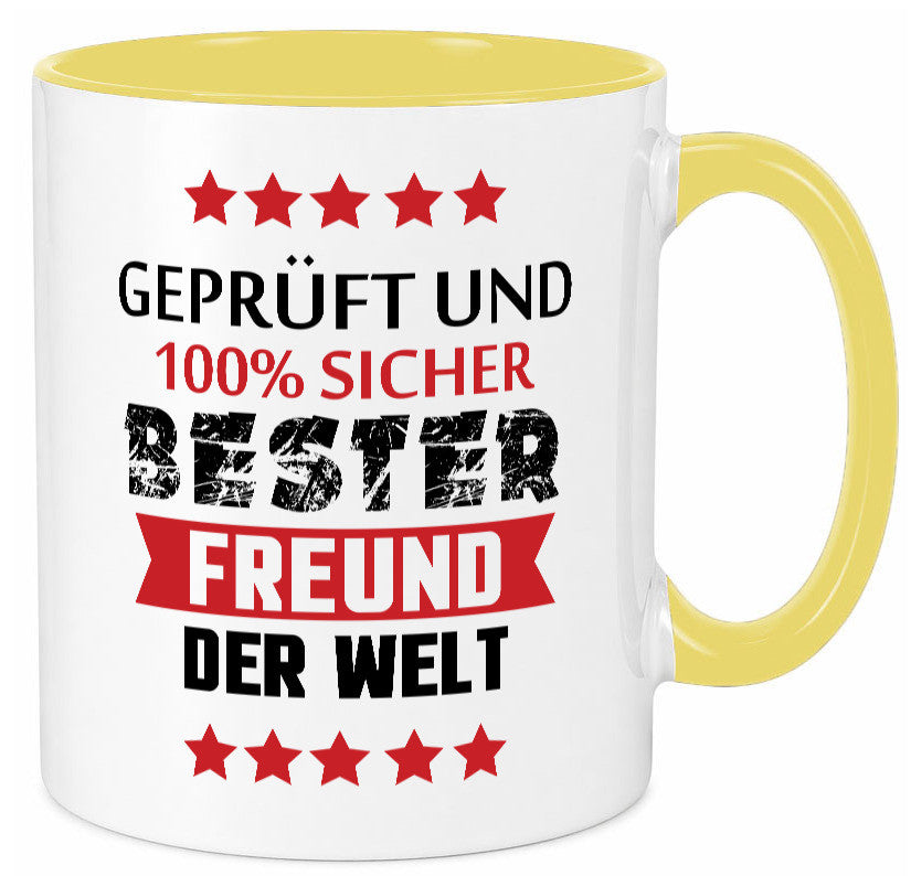 Geprüft &amp; Sicher bester Freund | Freundschaft lustiger Spruch Geschenk Humor Tasse