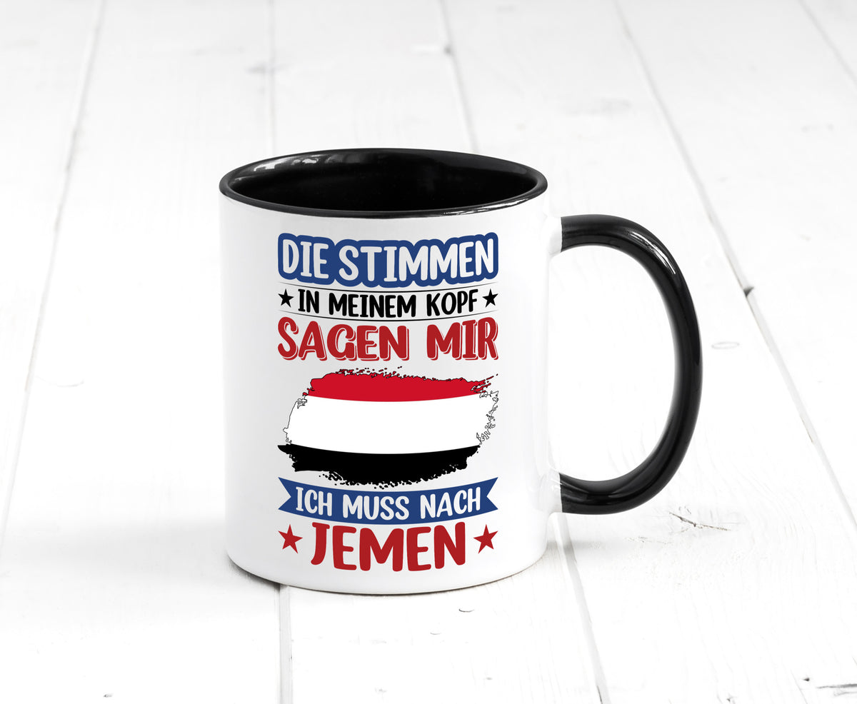 Jemen | Urlaub Stimmen in meinem Kopf Traumland Geschenk Humor Geschenkidee Tasse