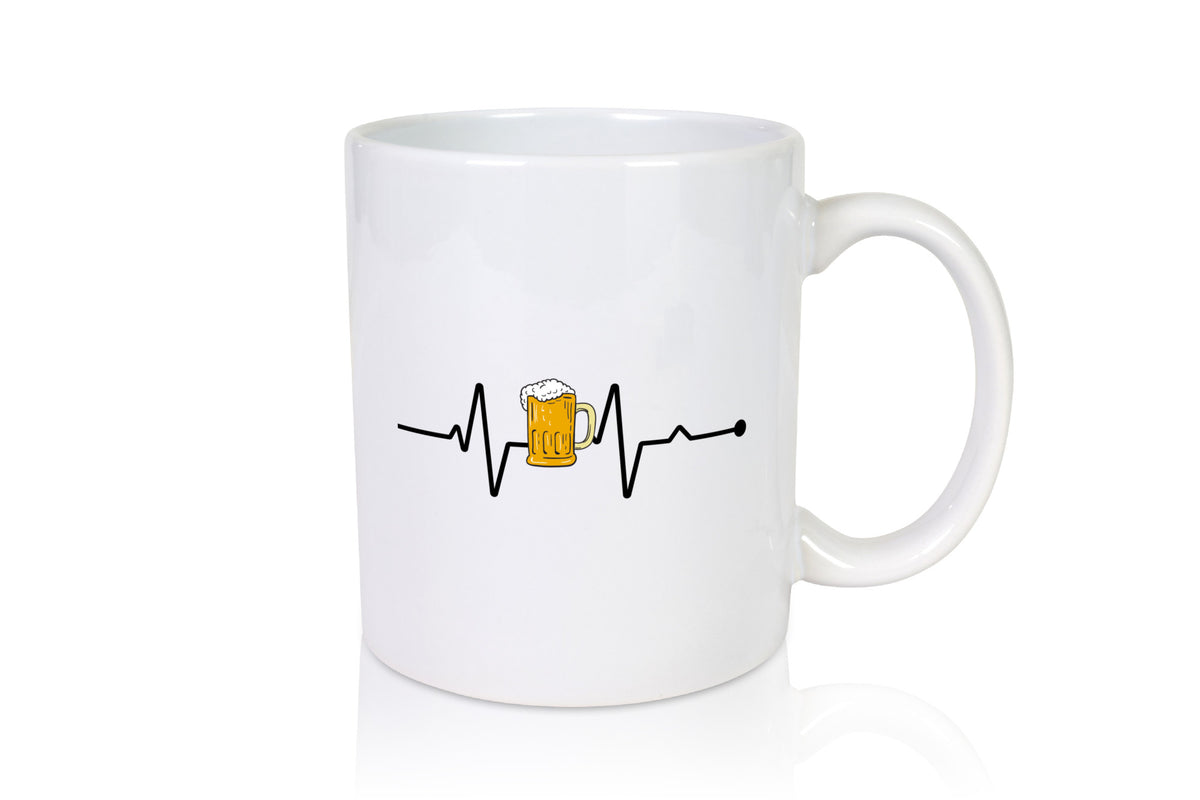 Bier Herzschlag | Motiv Biertrinker Bierkrug Pils Humor Geschenkidee Tasse