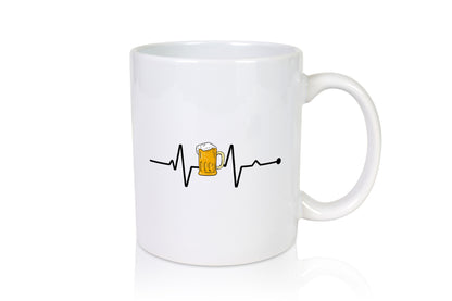 Bier Herzschlag | Motiv Biertrinker Bierkrug Pils Humor Geschenkidee Tasse