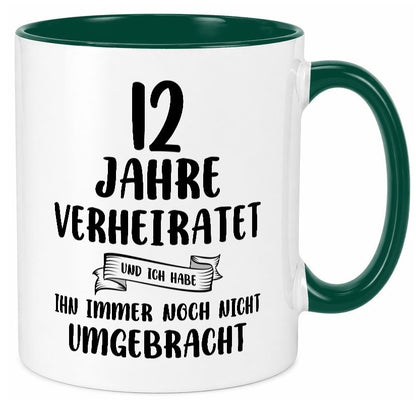 12 Jahre Verheiratet, immer noch am Leben! Geschenkidee Humor Tasse
