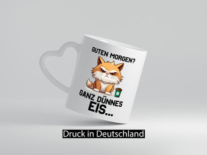 Guten Morge! Ganz dünnes Eis | Katze Morgen muffel Humor Tierliebhaber