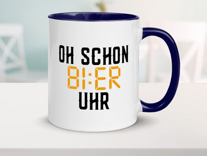 Oh schon Bier Uhr | Biertrinker Party Feiern Pils Humor Geschenkidee Tasse
