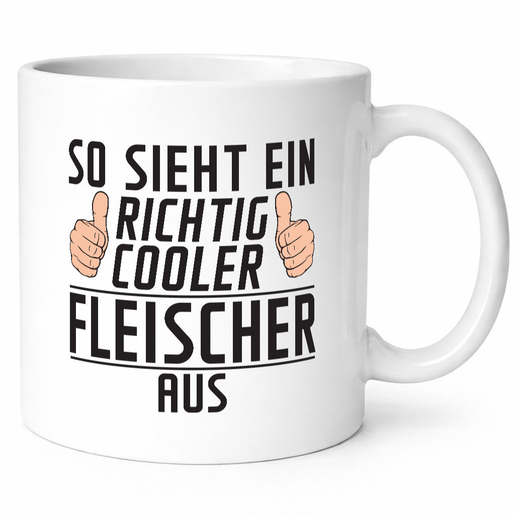 Richtig Cooler Fleischer | Schlachterei lustig Humor Geschenkidee Geschenk Tasse