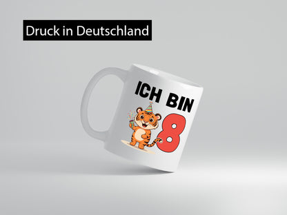 8. Geburtstag | 8 Jahre Tiger Geschenkidee Humor Tasse