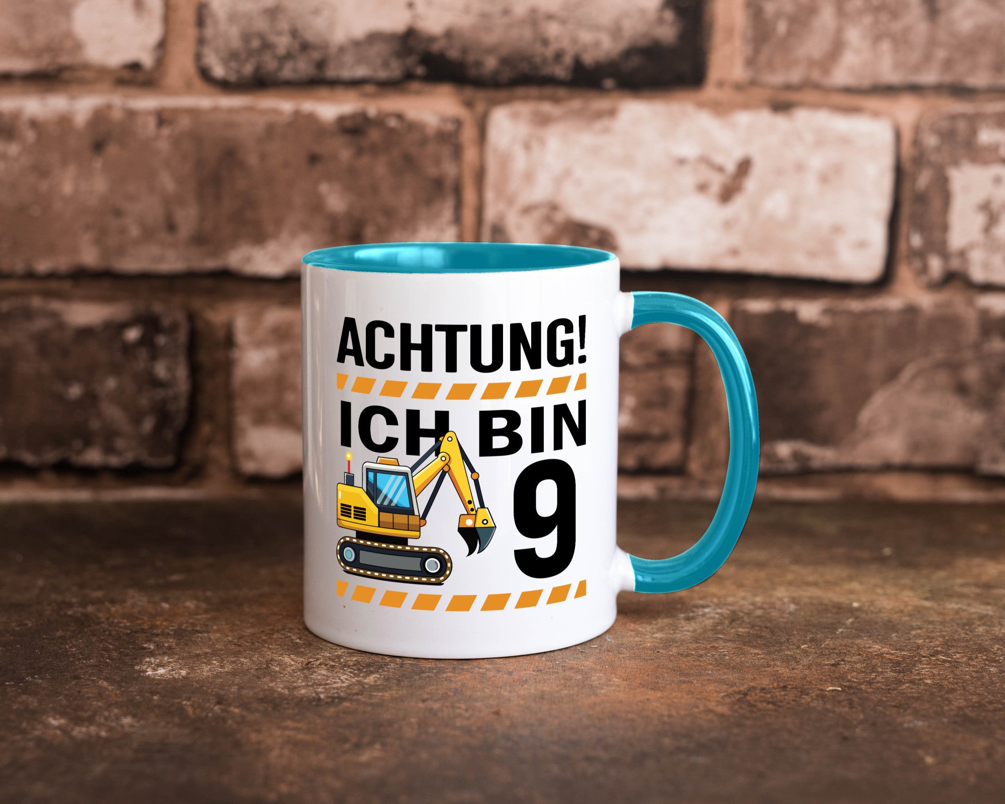 9 Geburtstag Ich bin | Bagger Junge lustiger Spruch Geschenk Geschenkidee Tasse