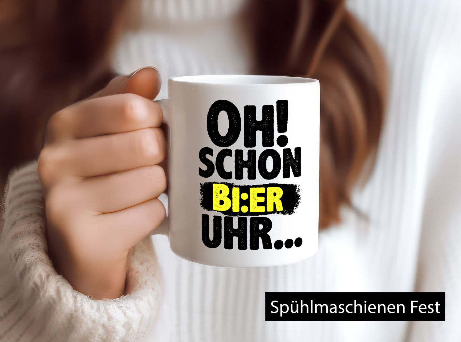 Oh! schon Bier Uhr | Männer Humor lustiger Spruch Geschenk Geschenkidee Tasse