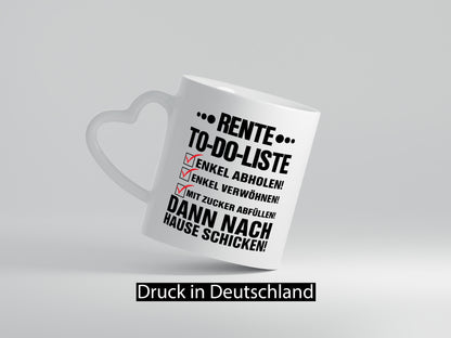 Rente To-Do-Liste | Rentner Tasse Enkel verwöhnen Geschenk Ruhestand Jubiläum