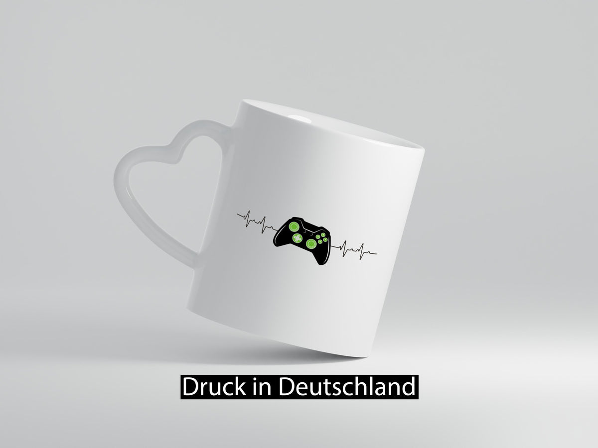 Controller Herzschlag | Heartbeat Gamer lustig Humor Geschenkidee Geschenk Tasse
