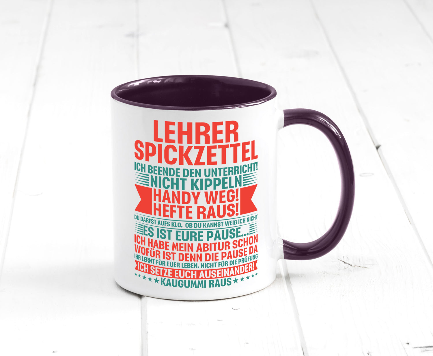 Lehrer Spickzettel | Beruf Tasse lustiger Spruch vl4 lustig Arbeit Kollegen