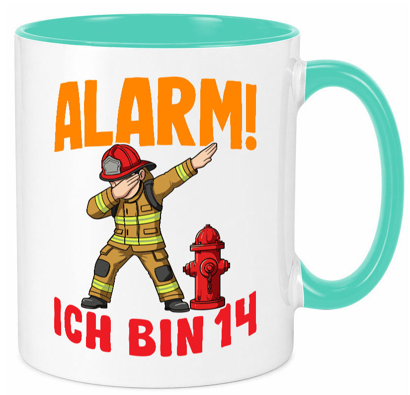 14. Geburtstag | 14 Jahre Feuerwehr Junge lustiger Spruch Geschenk Geschenkidee Tasse
