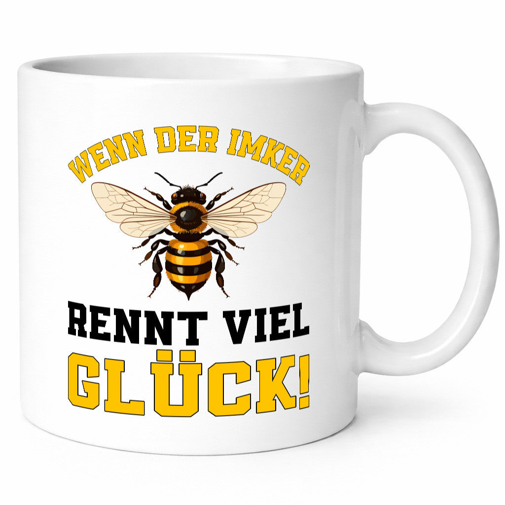 Wenn der Imker rennt viel Glück | Bienen v2 Humor Geschenkidee Tasse