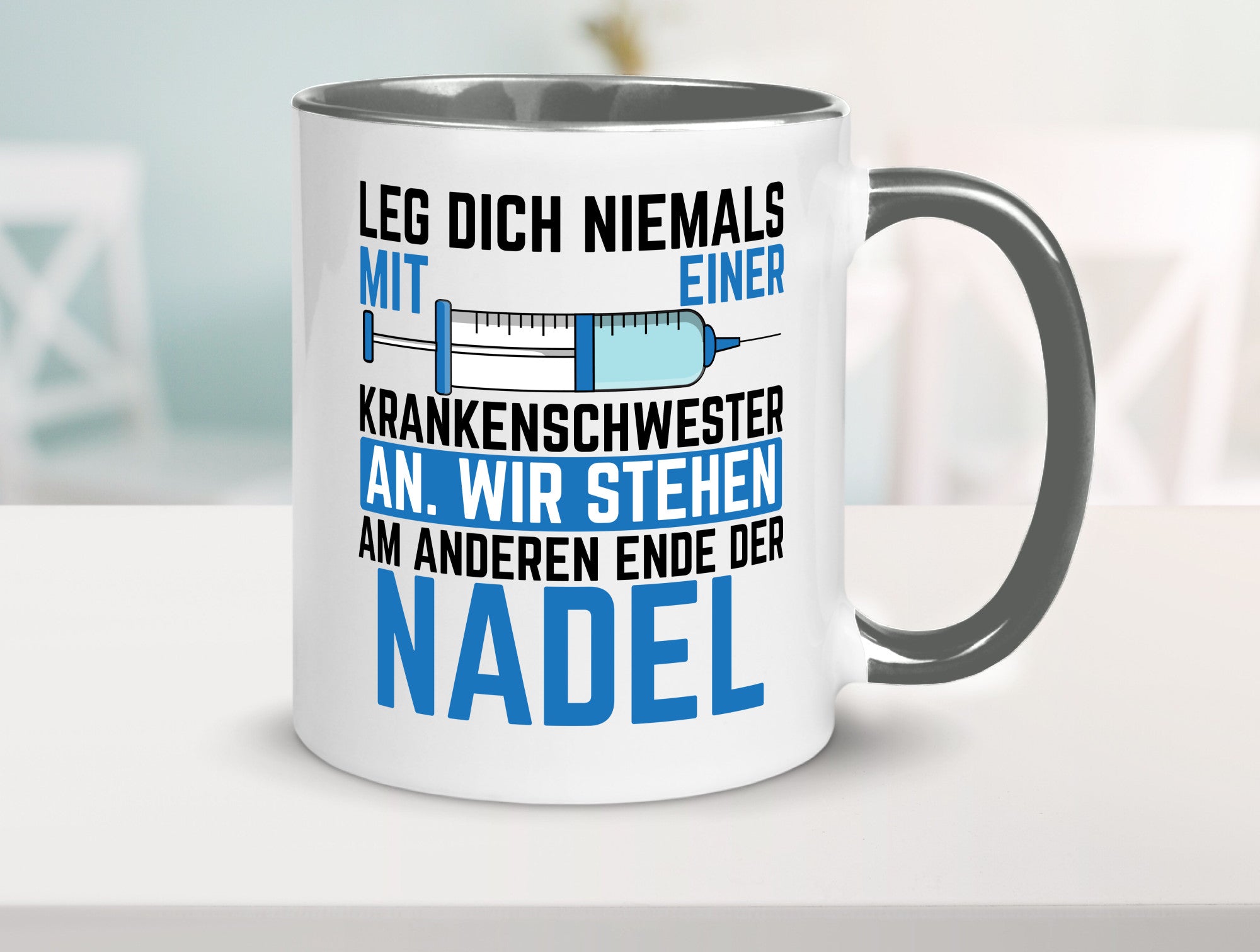 Krankenschwester anlegen | Nadel Spritze Klinik Spruch Geschenkidee Humor Tasse