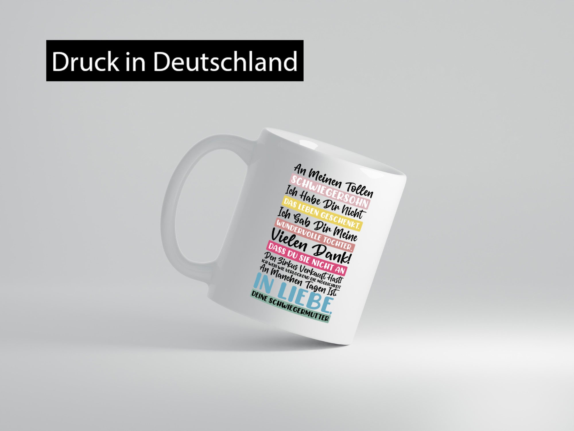 An meinen tollen Schwiegersohn vl10 Humor Familie Geschenkidee Tasse