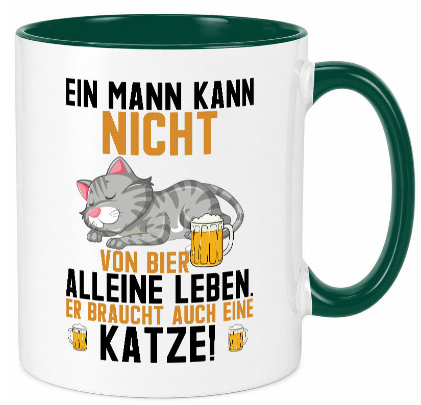 Von Bier leben | Mann braucht eine Katze Katzenliebhaber Geschenk Tierliebhaber