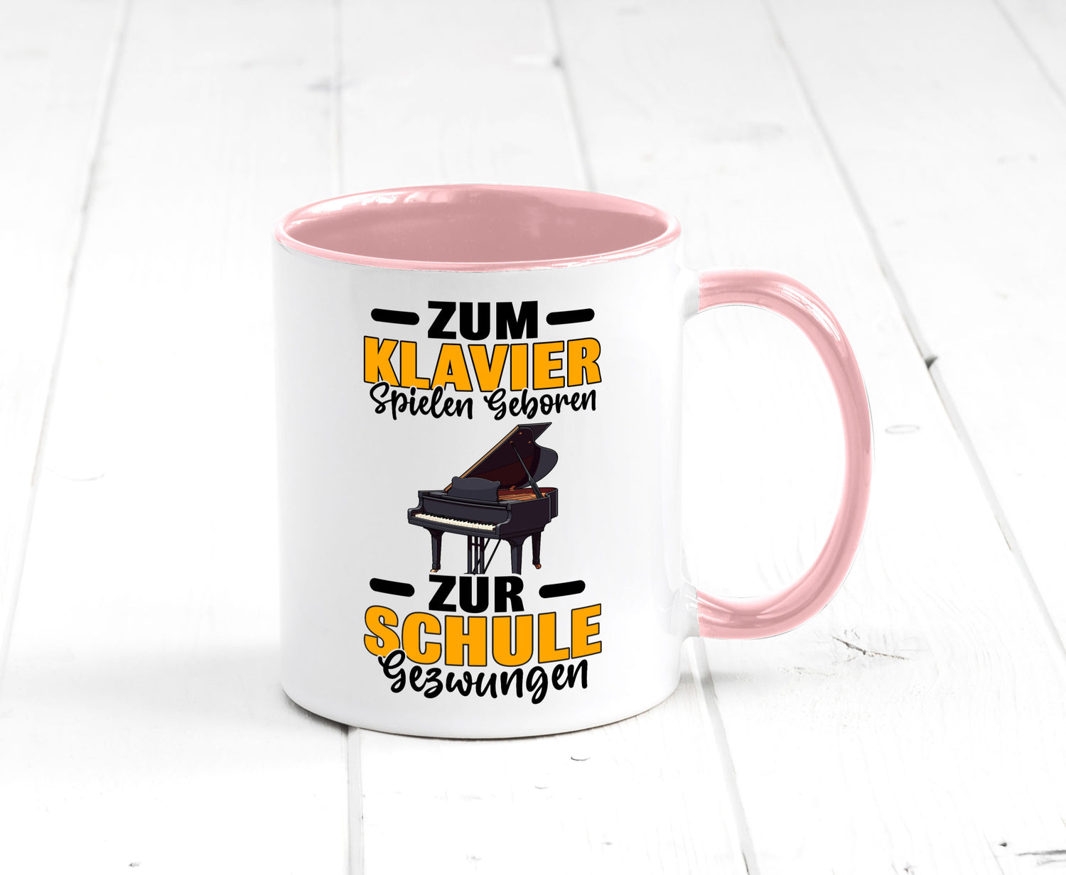 Zum Klavier spielen geboren zur Schule gezwungen v2 lustiger Spruch Geschenk