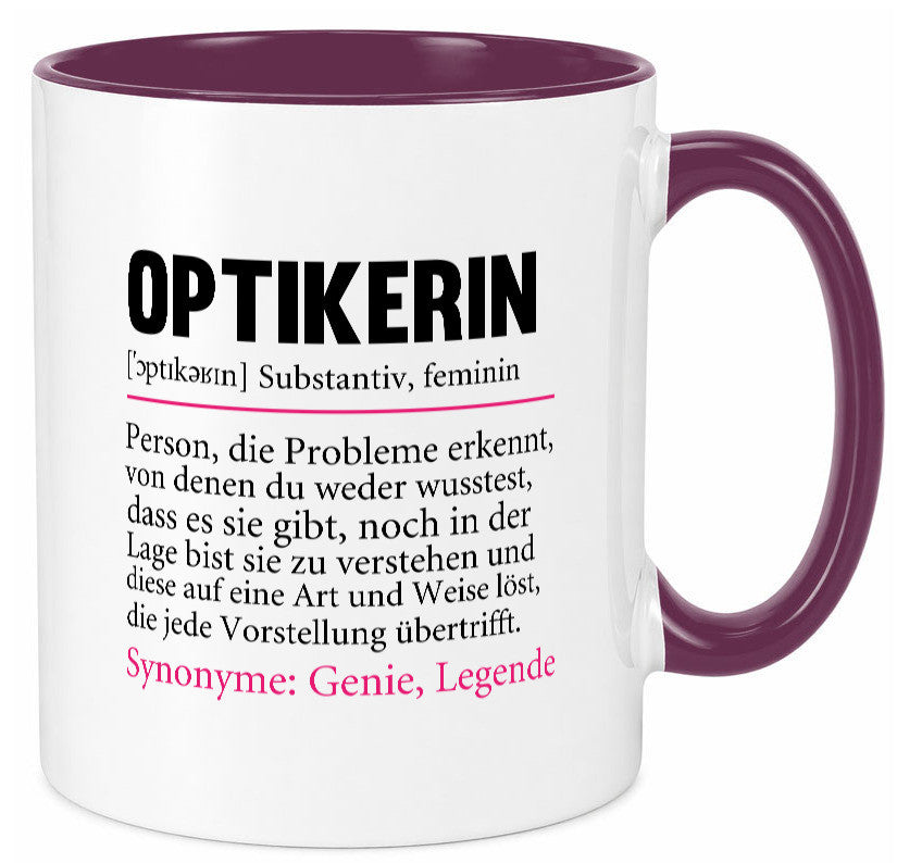 Optikerin | Spruch Humor Beruf Augenoptik Arbeit Kollegen Büro Geschenkidee