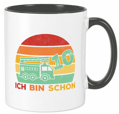 10. geburtstag | Feuerwehrauto 10 Jahre Feuerwehr lustiger Spruch Geschenk Tasse