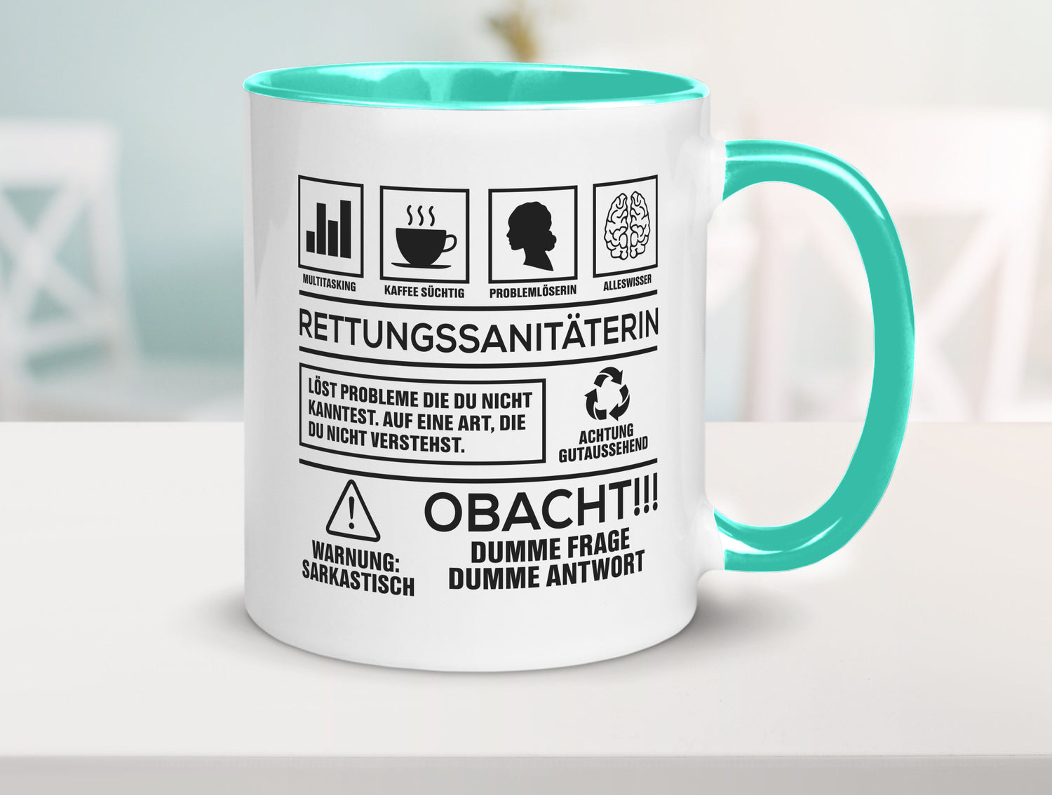 Achtung Probleme Rettungssanitäterin | Sanitäter Geschenkidee Humor Tasse