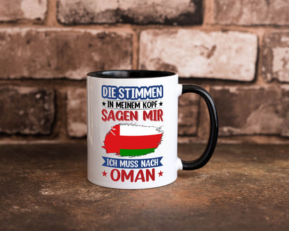 Oman | Urlaub Stimmen in meinem Kopf Traumland v2 lustig Familie Geschenkidee Tasse