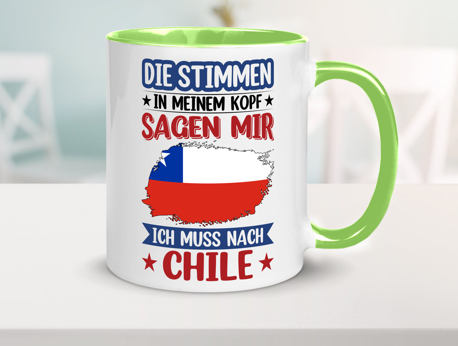Chile | Urlaub Stimmen in meinem Kopf Traumland Geschenkidee Humor Tasse