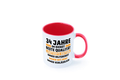 34 Jahre im Dienst | Jubiläum Arbeit v2 Humor Kollegen Büro Geschenkidee Tasse
