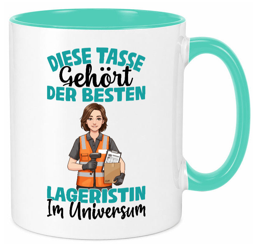 Im Universum: Lageristin | Beruf Lager Arbeiterin Humor Arbeit Kollegen Büro Tasse