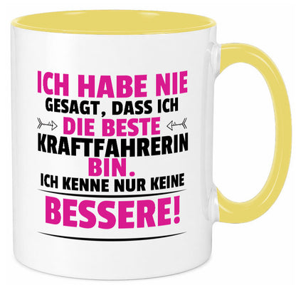 Die Beste Kraftfahrerin | Lastwagen LKW Fahrerin lustiger Spruch Geschenk Humor Tasse