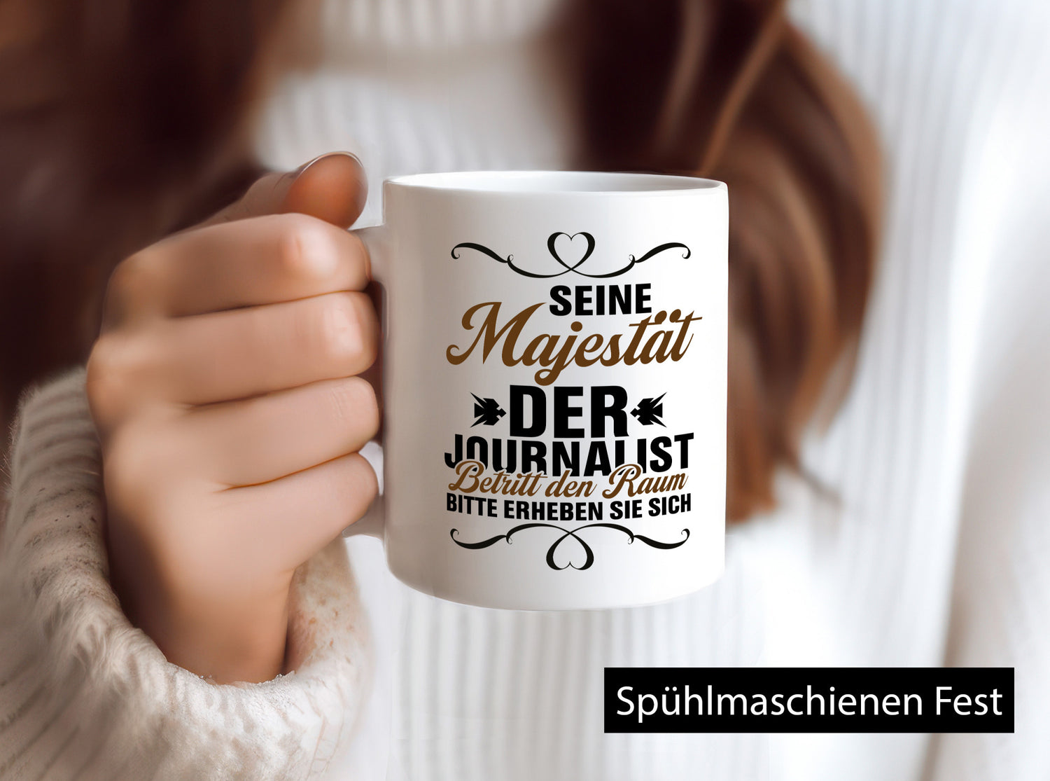 Der Jounalist betritt den Raum erheben sie sich Geschenk Humor Geschenkidee