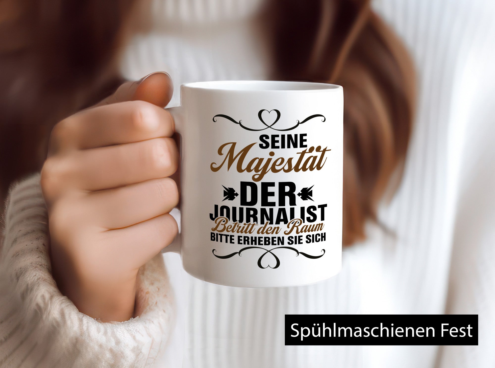 Der Jounalist betritt den Raum erheben sie sich Geschenk Humor Geschenkidee