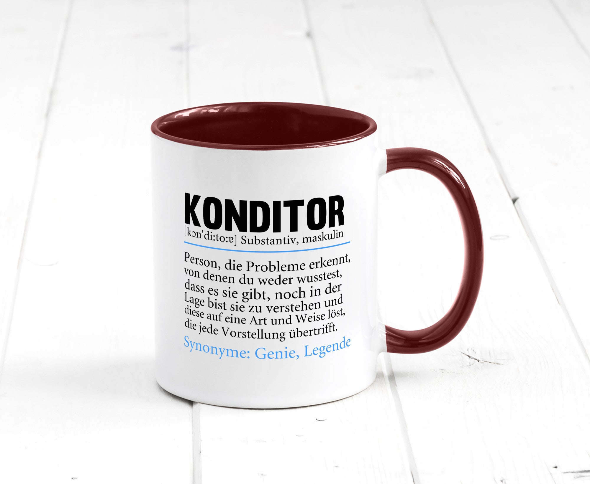Konditor | Spruch Definition Konditorei lustiger Geschenk Humor Geschenkidee