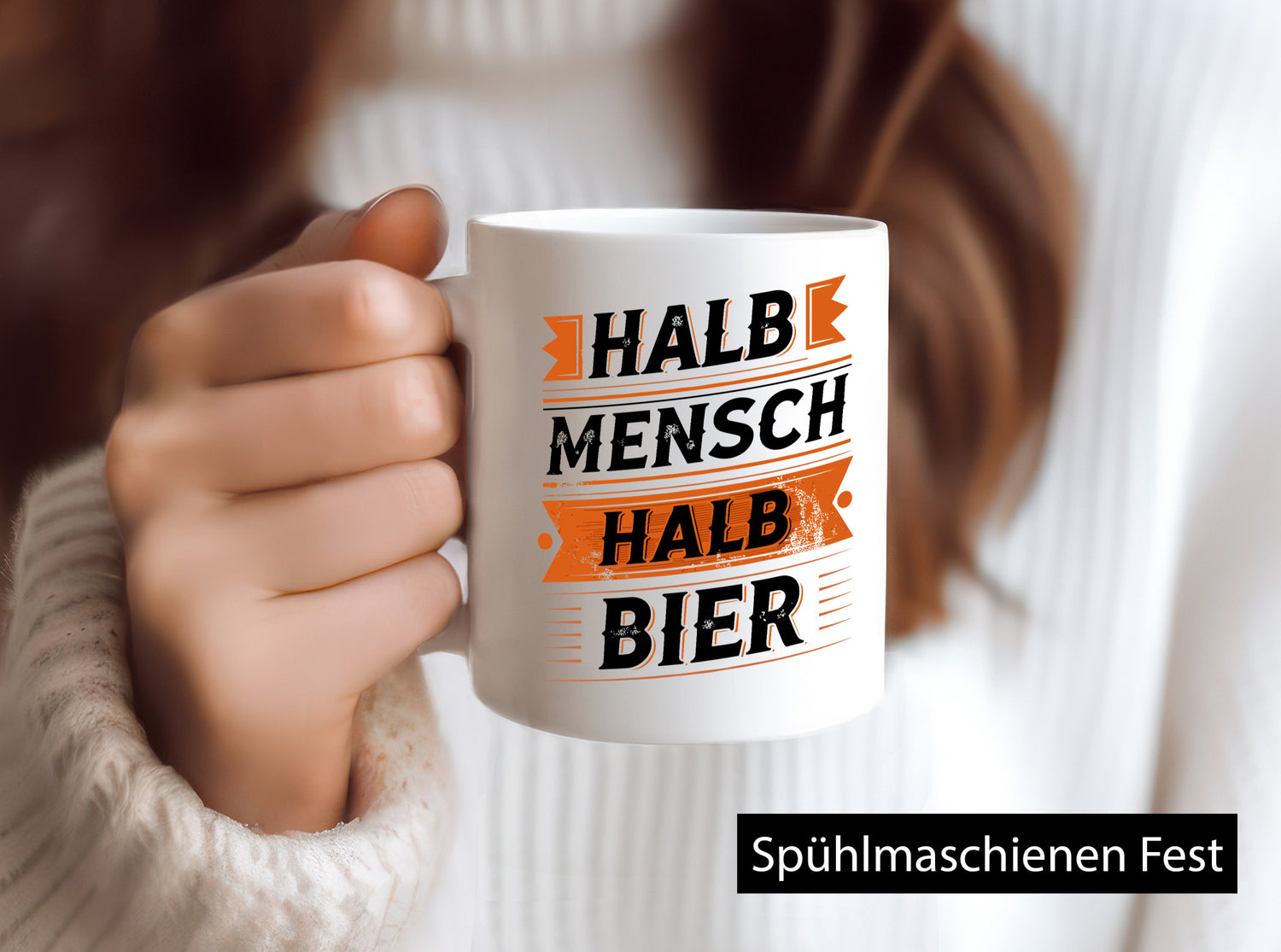 Halb Mensch Bier | Biertrinker Bierliebhaber lustig Humor Geschenkidee Geschenk