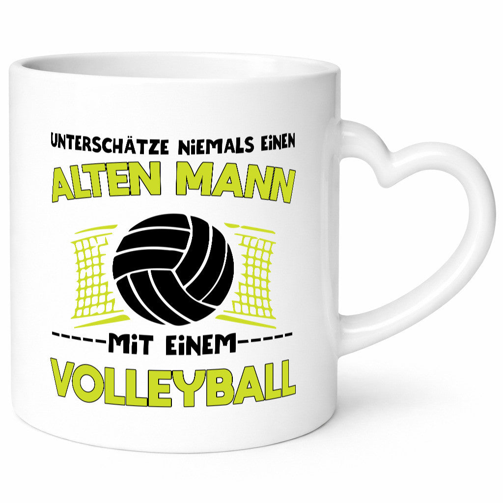 Unterschätze niemals einen Alten Mann mit einem Volleyball lustiger Spruch