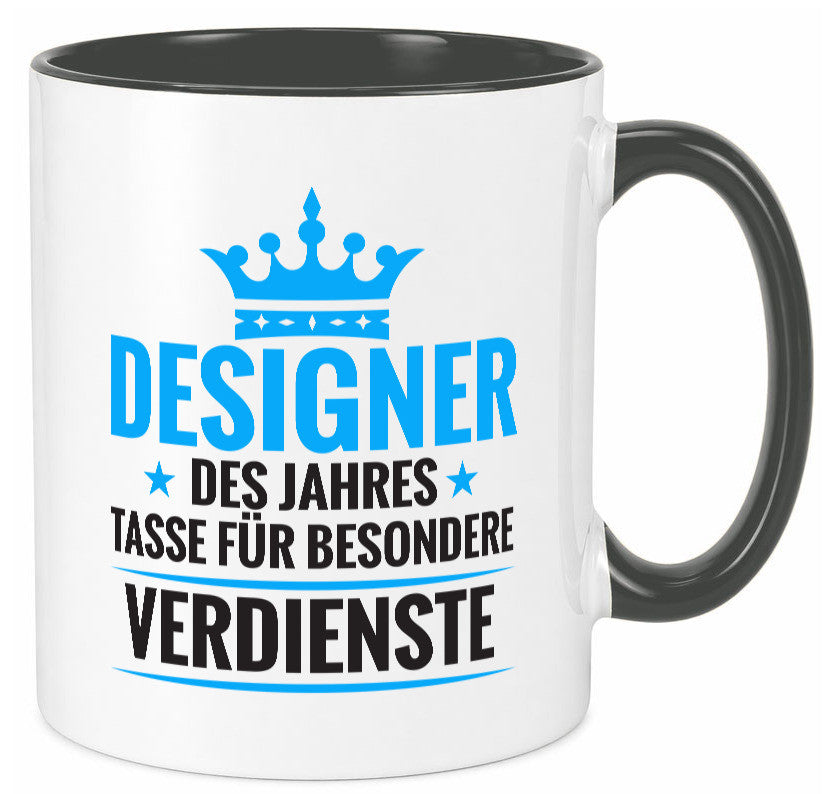 Besonderer Verdienst: Designer Beruf | Mode Geschenkidee Arbeit Kollegen Büro Tasse