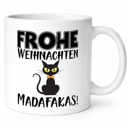 Frohe Weihnachten Madafakas! | Katze Tasse Vintage lustiger Spruch Geschenk