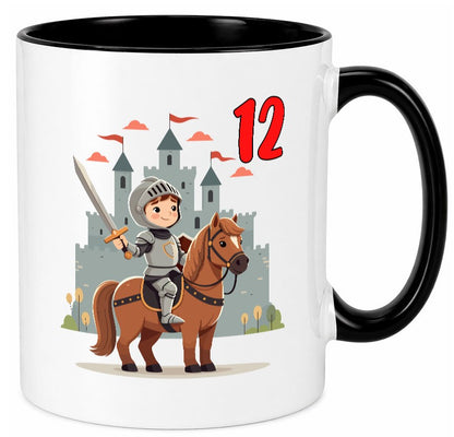 12. Geburtstag | 12 Jahre Ritter Junge Schloss lustiger Spruch Geschenk Tasse